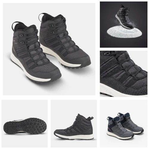 Chaussures de randonnée chaudes et imperméables homme, NH500 Mid noir- decathlon