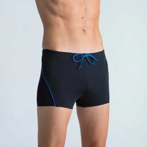MAILLOT -BOXER DE BAIN NATATION HOMME Decathlon - BOXER 100 PLUS - NOIR BLEU