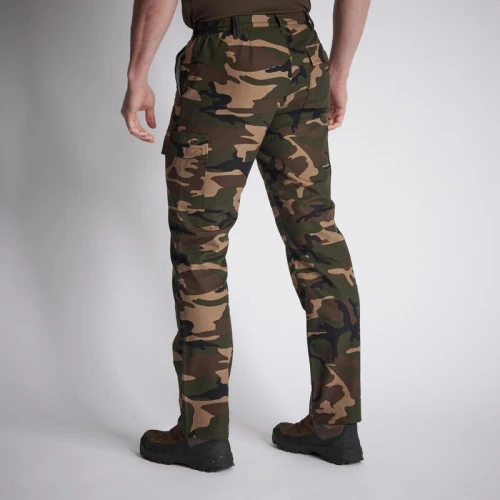 PANTALON DECATHLON CARGO RESISTANT STEPPE 300 CAMOUFLAGE WOODLAND VERT