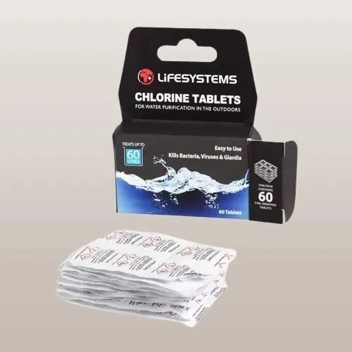 Lifesystems CHLORINE Water Purification TABLETS KILLS BACTERIA VIRUSES