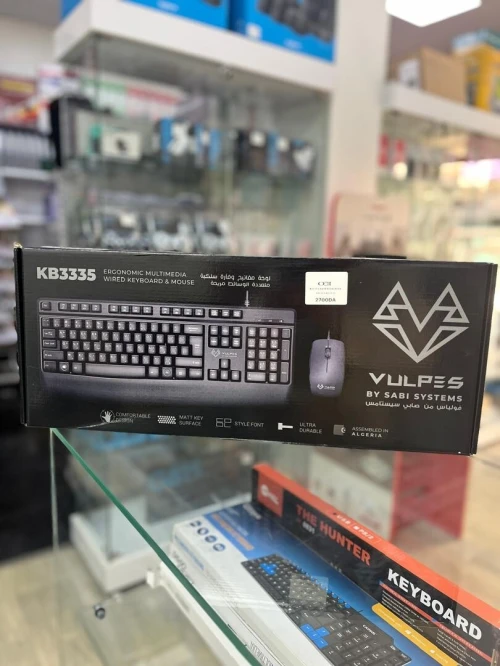 KIT COMBO CLAVIER SOURIS FILAIRE KB3335 VULPES CONFORT DESIGN