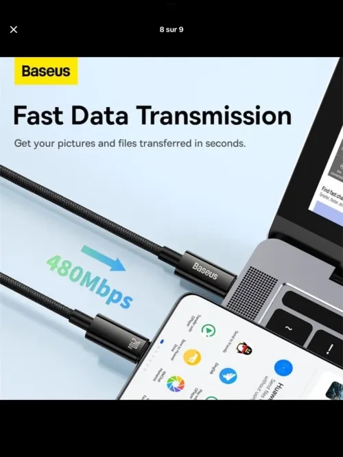 Baseus Cable Tungsten Gold 240W 1/2/3 Mètre 