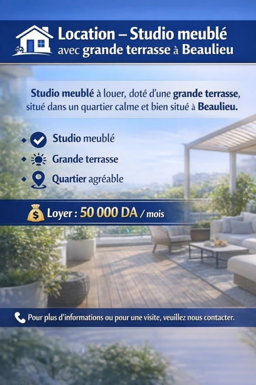 Location Appartement Niveau de villa Studio Alger Bab ezzouar