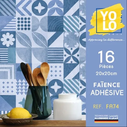 FAÏENCE ADHÉSIVE YOLO DECORATION 16P 20X20CM