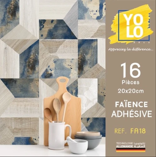 FAÏENCE ADHÉSIVE YOLO DECORATION 16P 20X20CM