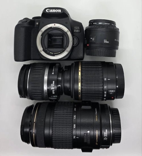 Canon EOS 850D [5K] + 4 lens [ نبيع كلش]