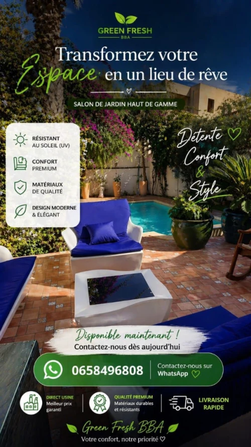 Salon de jardin - sofa - Fauteuil - Table basse