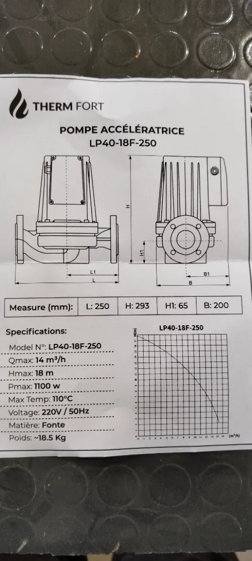 Pompe Accélérateur THERM FORT 40 À Bride 12M/220 ET 18M/250