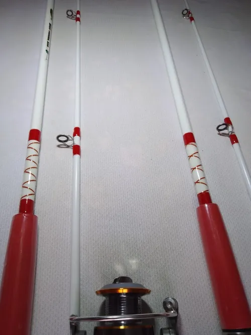 Canne à pêche pleine 3 mettre avec moulinet tombour inox 