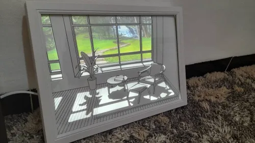tableau veilleuse lumineux 3D avec effet d'ombre