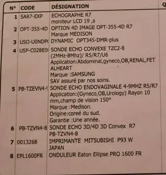 Échographe Samsung Sonoace r7 gynéco 3 sondes
