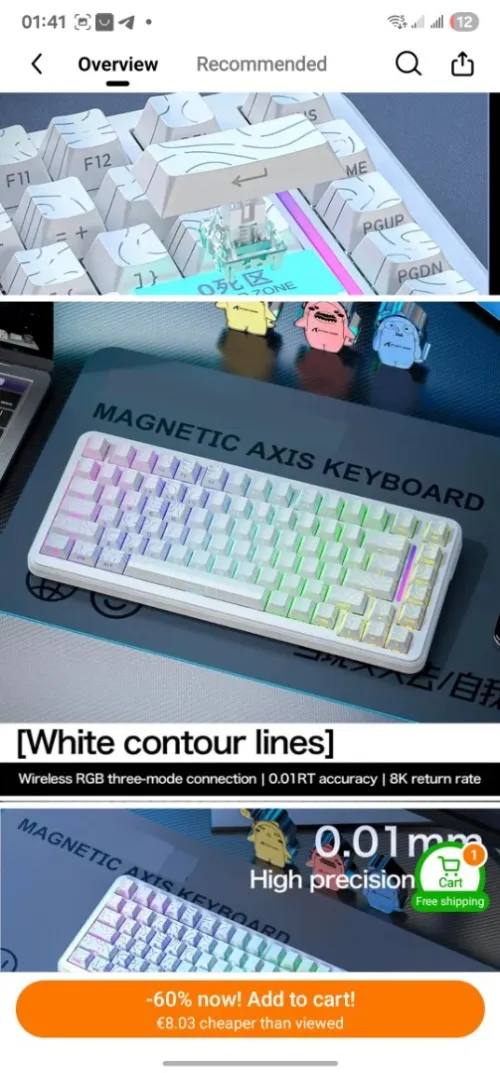 Attack Shark Mambasnake M82 He Hall Effect Magnetic Switch 75% Rapid Trigger Gaming Keyboard 8KHz