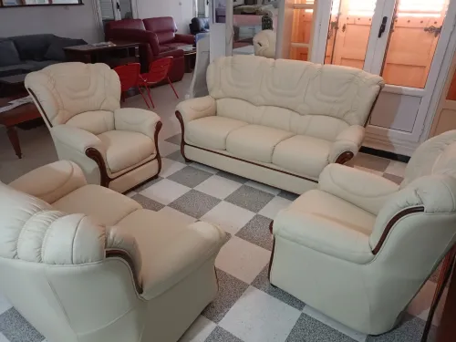Salon en cuir véritable