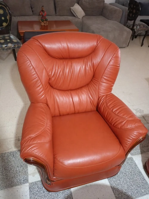 Salon en cuir véritable