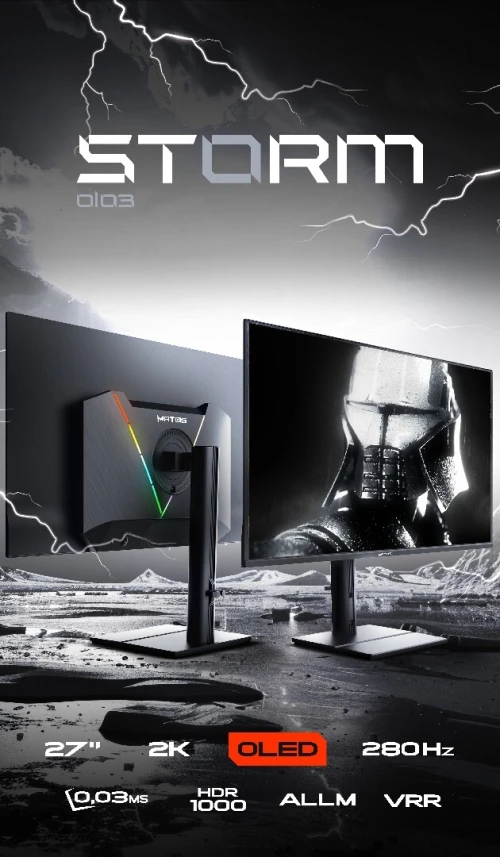 Ecran Gaming Matos 27" Storm , Oled, 280Hz, 0,03Ms