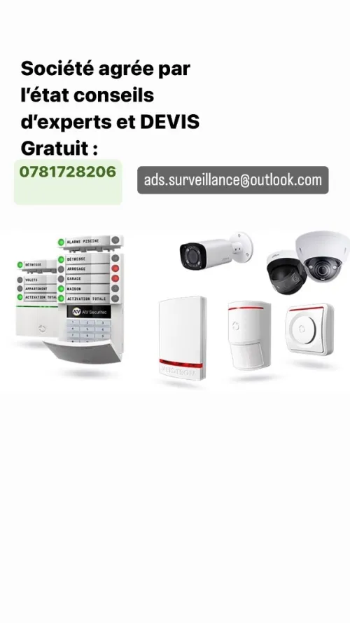 Installation caméra surveillance matériel de sécurité antivol