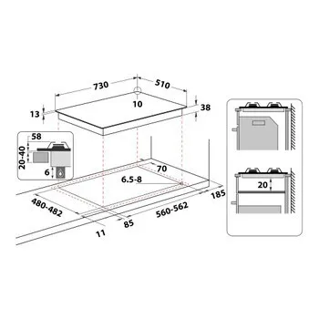 plaque de cuisson whirlpool 5 feux inox 