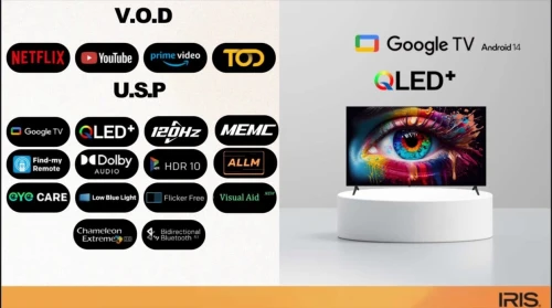 IRIS 60"Q7020 QLED GOOGLE TV 4K UHD 120HZ