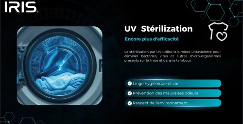 IRIS LAVE LINGE PURA UV 12 KG DARK SILVER