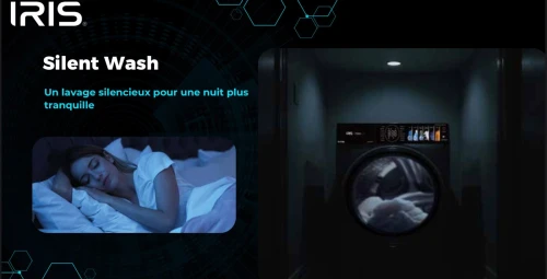 IRIS LAVE LINGE PURA UV 12/8 KG SECHANT DARK SILVER