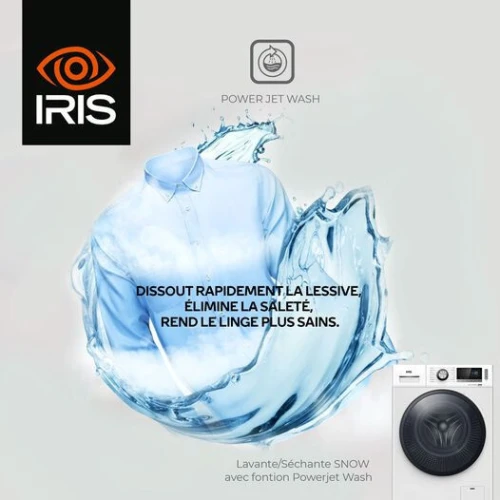 IRIS LAVE LINGE SNOW 10.5 KG SILVER