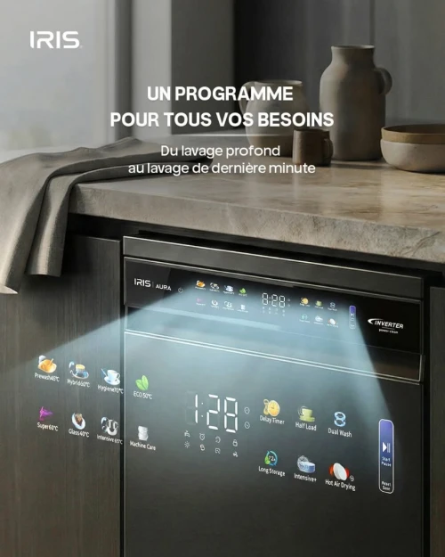 IRIS LAVE VAISSELLE IDW15AD-I 15 COUVERT INOX
