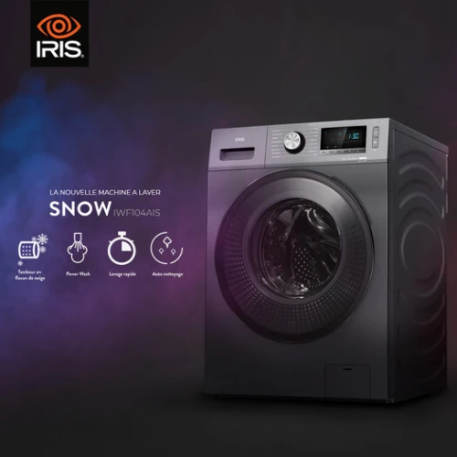 IRIS LAVE LINGE SNOW 10.5 KG NOIR