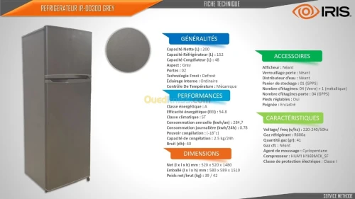 REFRIGERATEUR IRIS IR-DD300 DEFROST