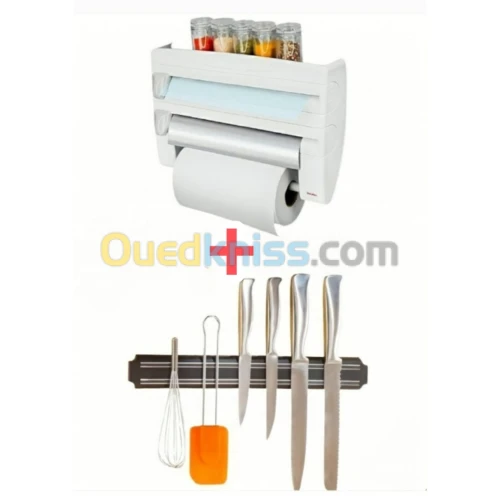 DISTRIBUTEUR DE PAPIER+PORTE COUTEAUX