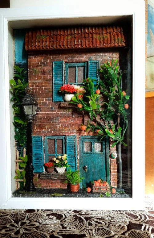 Tableau Diorama 3D Architectural - Fait Main