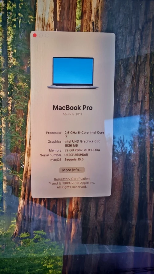 macbook pro 19 16' I7 32GB