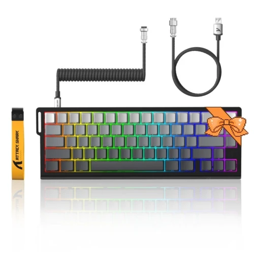 CLAVIER ATTACK SHARK X68HE MAGNETIQUE SILVER