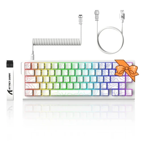 CLAVIER ATTACK SHARK X68HE MAGNTIQUE WHITE