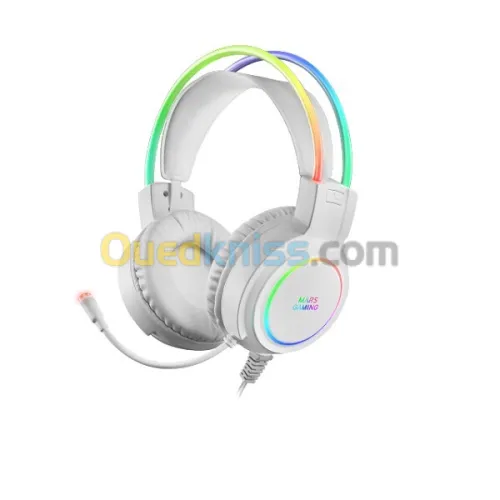 CASQUE MARS GAMING MHRGBW WHITE CHROMA