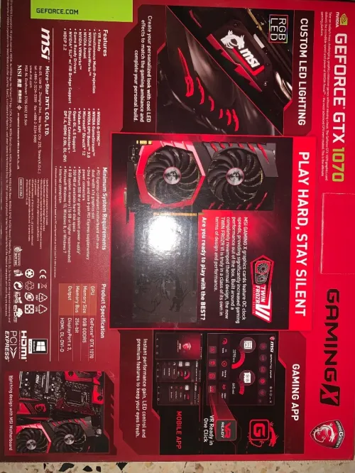 GPU Geforce GTX 1070 from MSI