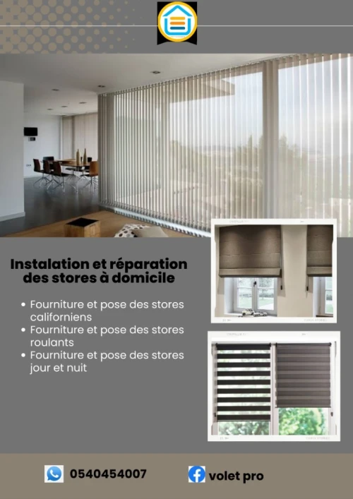 Instalation et réparation des stores à domicile