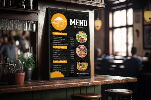 Menu pizzeria, restaurant ( conception & impression )