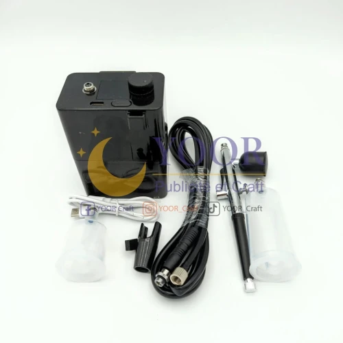 aérographe avec compresseur rechargeable ايروغراف مع ضاغط هواء محمول