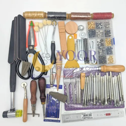 kit outils cuir 58pcs طقم ادوات الجلد