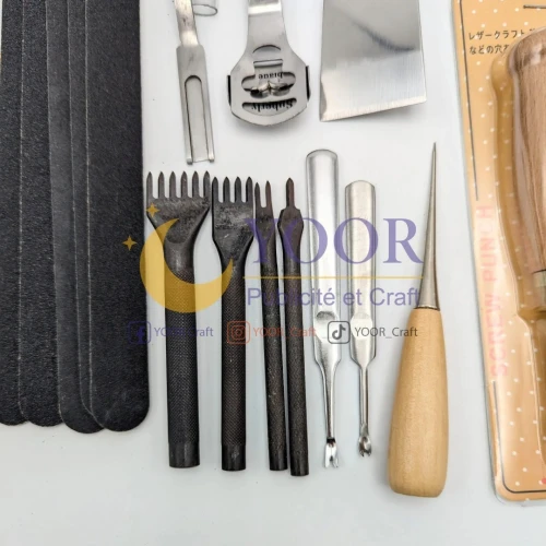 kit outils cuir 23pcs طقم ادوات الجلد