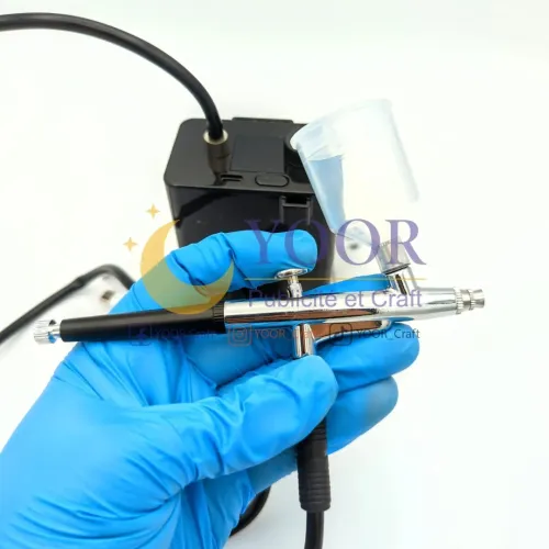 aérographe avec compresseur rechargeable ايروغراف مع ضاغط هواء محمول