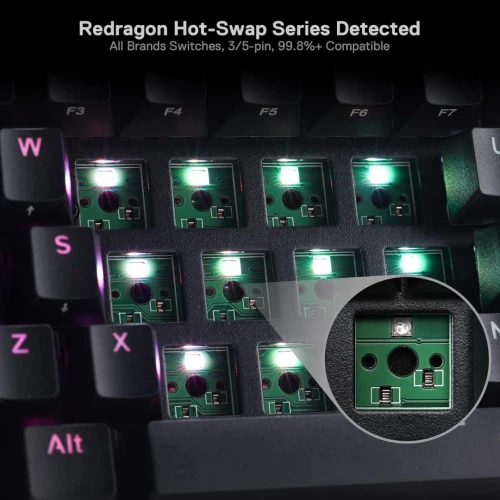 CLAVIER REDRAGON K530 PRO DRACONIC RED SWITCH WIRELESS