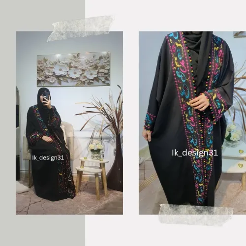 abaya kimono en broderie 