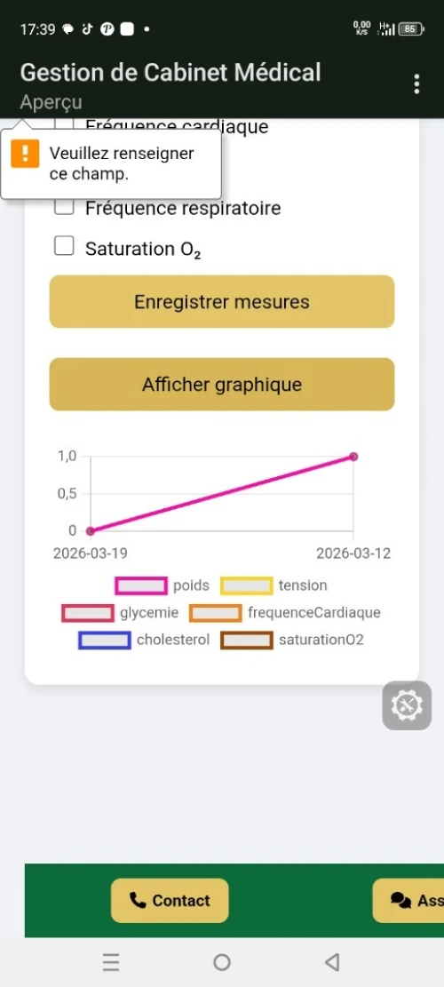 Application de gestion d'un cabinet médical