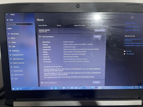 Laptop acer aspire 5 i5 8eme generation