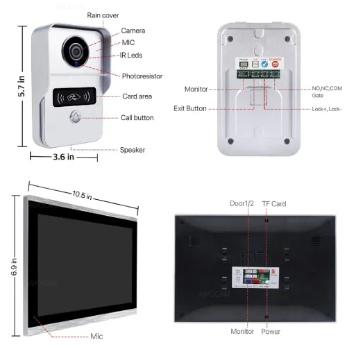 Visiophone tuya 10 Pouce