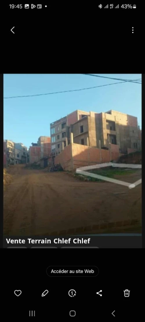 Vente Terrain Chlef Chlef