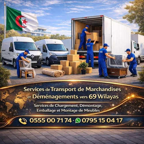 نقل البضائع والترحيل الكامل باحترافية وأمان Transport de marchandises et déménagement complet avec professionnalisme et sécurité