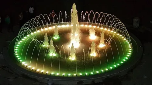 Fontaine et jet deau 