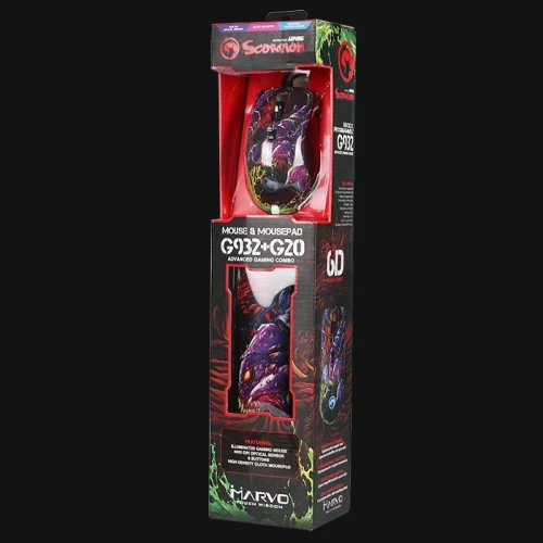 Pack Gaming Marvo Scorpion G932 + G20 (Souris Programmable + Tapis) - Neuf